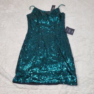 NWT Lulus Green Sequin  Bodycon Mini Dress Small Party Cocktail Sexy New Years